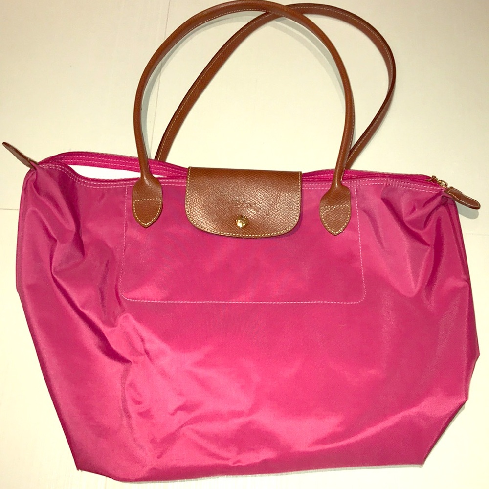 Hot pink longchamp bag